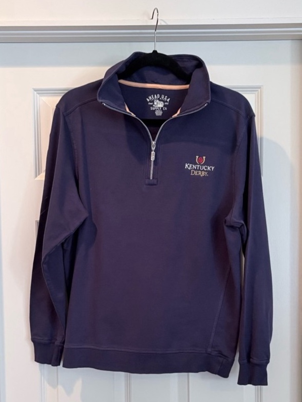 Men’s Kentucky Derby quarter zip navy pullover